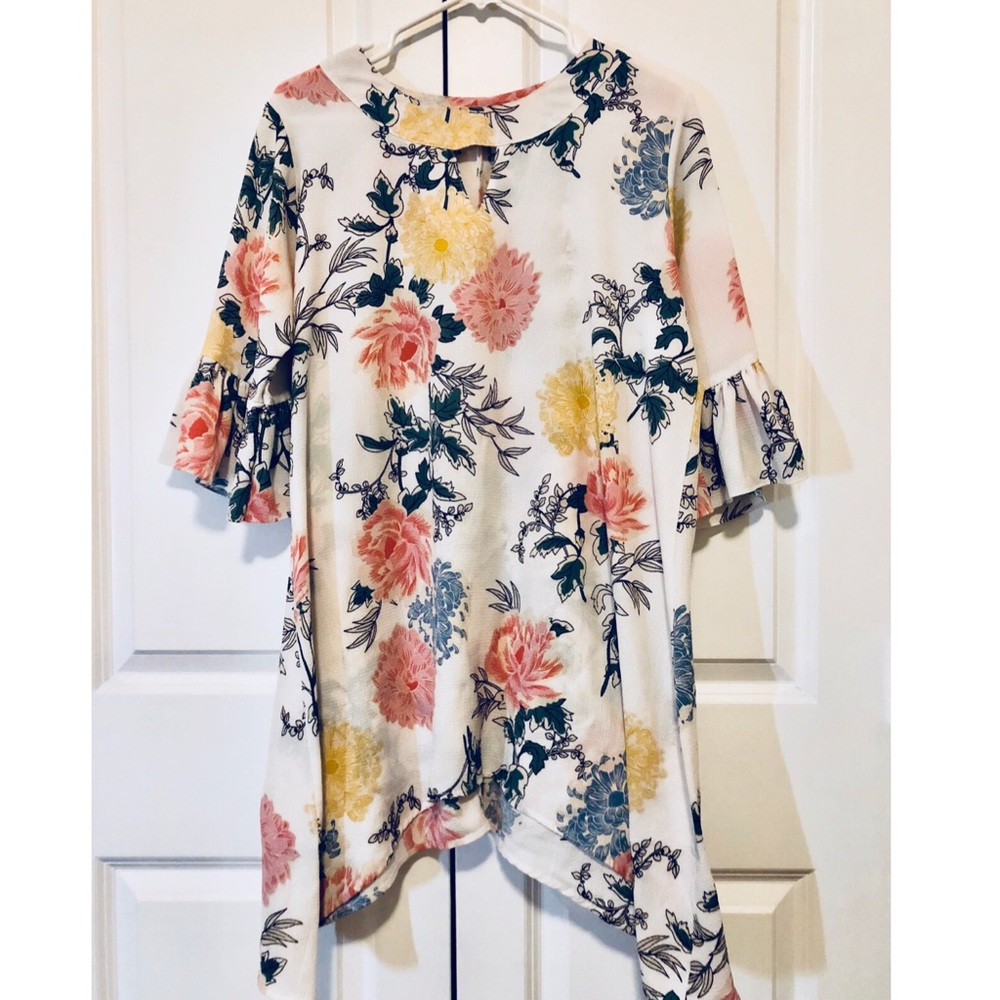 Oversized half long sleeve shirt